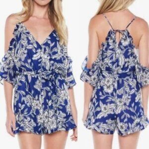 Bardot Ruffled Cold-Shoulder Romper
